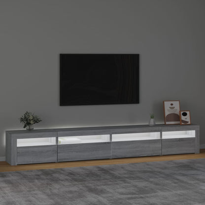 TV Cabinet with LED Lights Grey Sonoma 270x35x40 cm