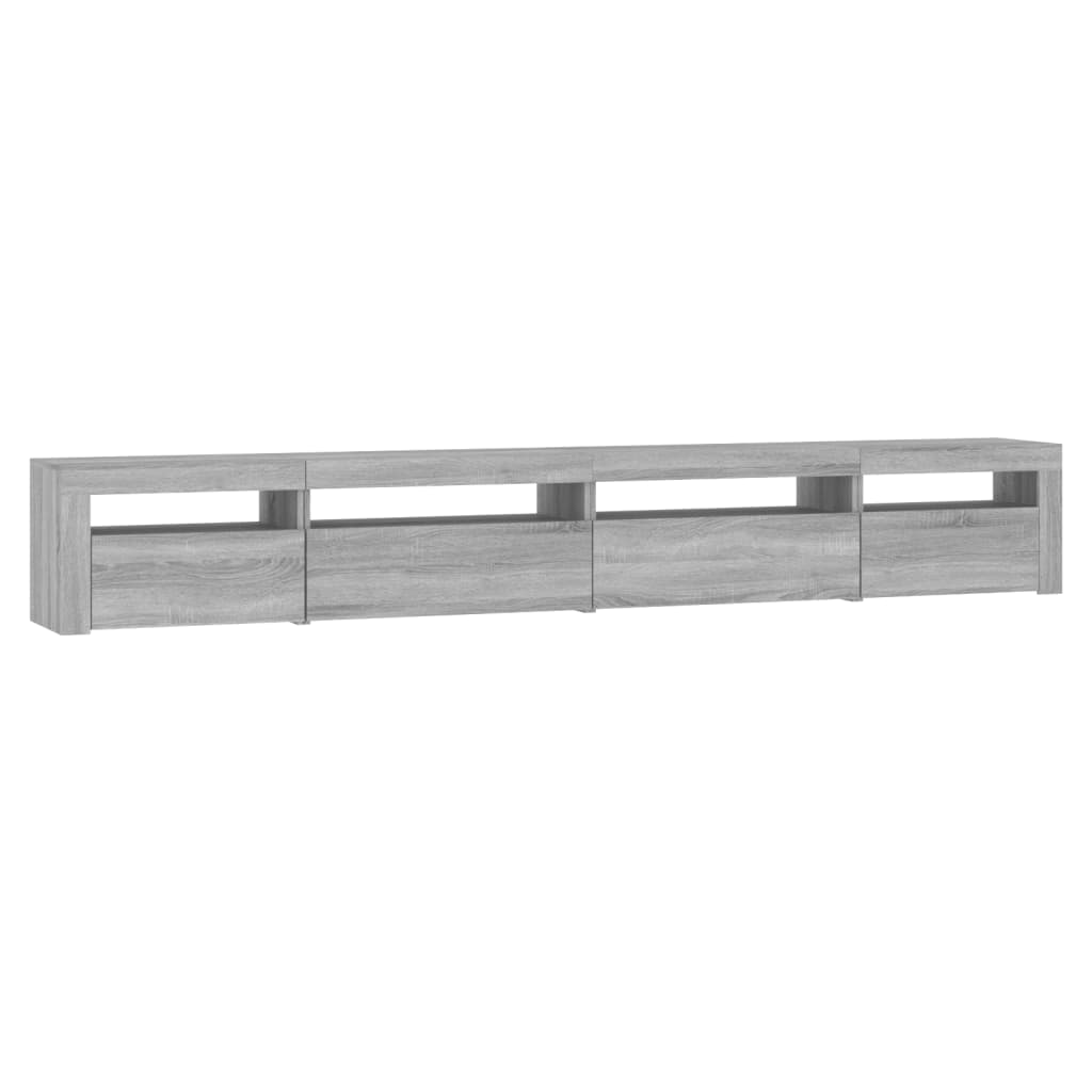 TV Cabinet with LED Lights Grey Sonoma 270x35x40 cm