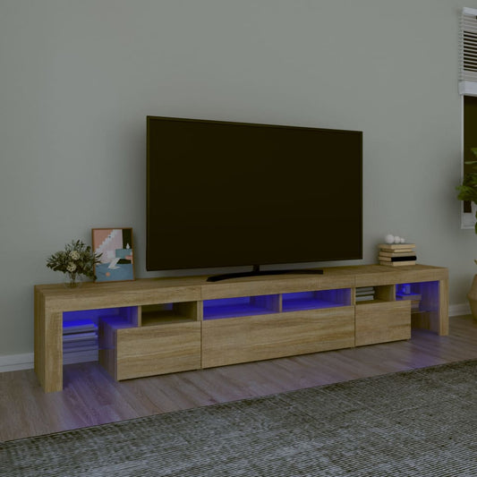 TV Cabinet with LED Lights Sonoma Oak 230x36,5x40 cm