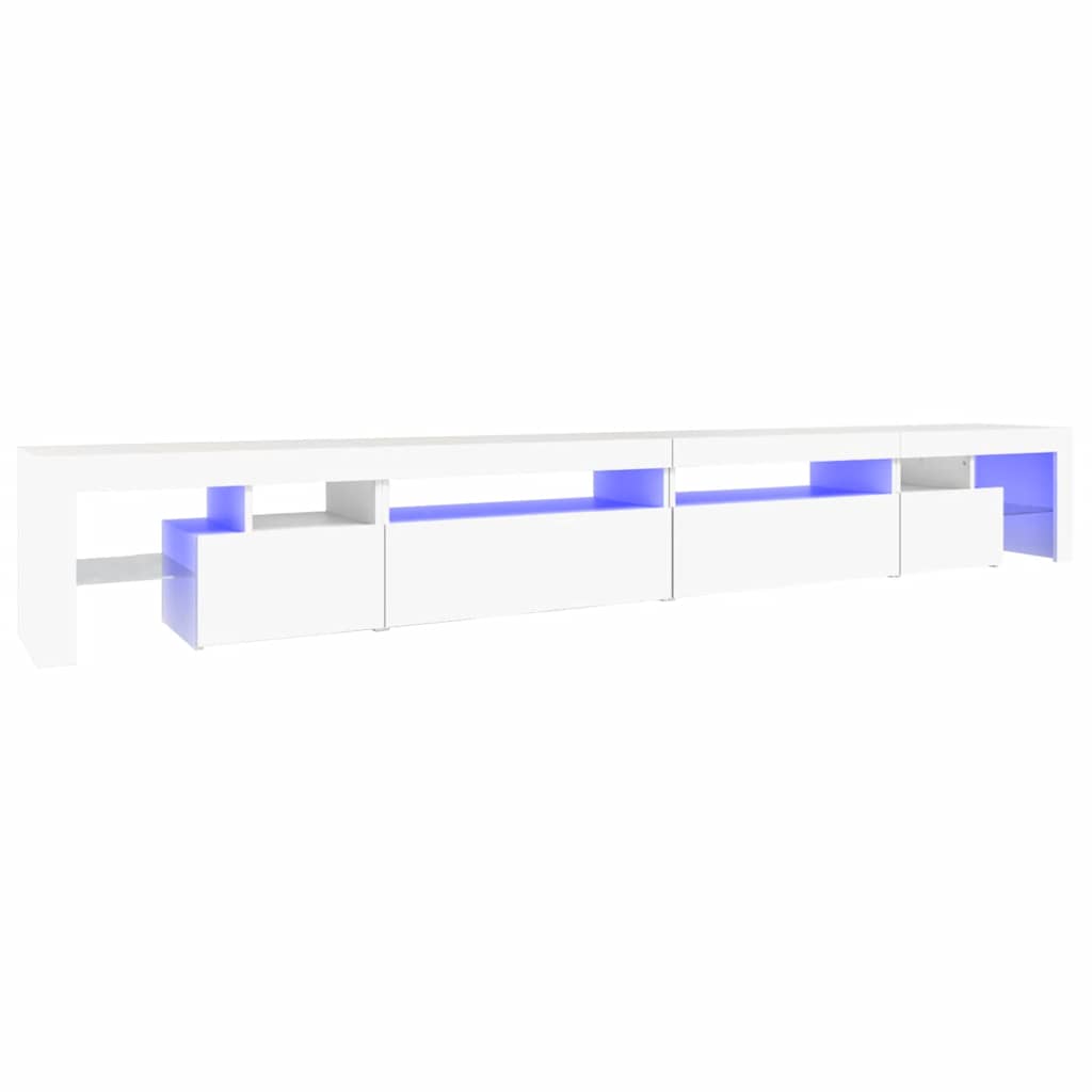 TV Cabinet with LED Lights White 290x36.5x40 cm