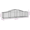 Arched Gabion Basket 78.7"x19.7"x15.7"/23.6" Galvanized Iron