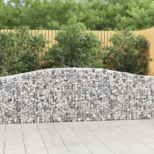 Arched Gabion Basket 400x30x80/100 cm Galvanised Iron