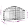 Arched Gabion Basket 39.4"x11.8"x15.7"/23.6" Galvanized Iron