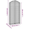 Arched Gabion Basket 100x30x200/220 cm Galvanised Iron