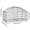 Arched Gabion Basket 39.4"x19.7"x15.7"/23.6" Galvanized Iron