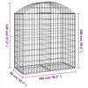 Arched Gabion Basket 39.4"x19.7"x39.4"/47.2" Galvanized Iron