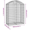 Arched Gabion Basket 39.4"x19.7"x47.2"/55.1" Galvanized Iron