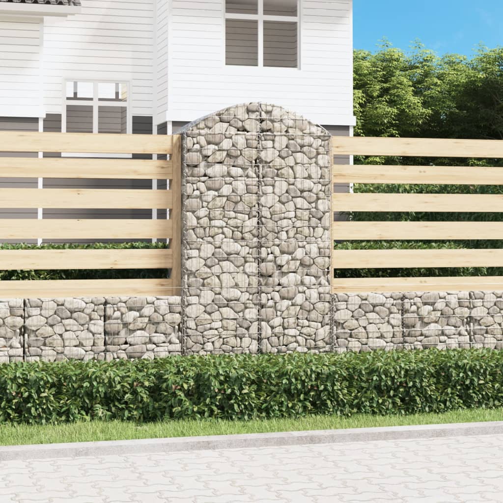 Arched Gabion Basket 100x50x180/200 cm Galvanised Iron