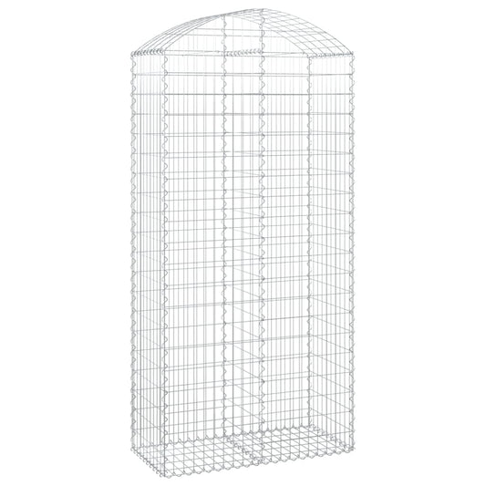Arched Gabion Basket 100x50x200/220 cm Galvanised Iron