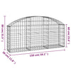 Arched Gabion Basket 59.1"x11.8"x23.6"/31.5" Galvanized Iron