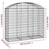 Arched Gabion Basket 59.1"x19.7"x47.2"/55.1" Galvanized Iron