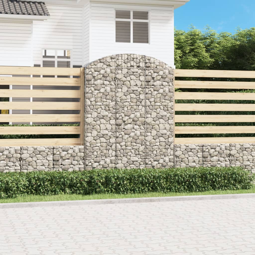 Arched Gabion Basket 150x50x200/220 cm Galvanised Iron