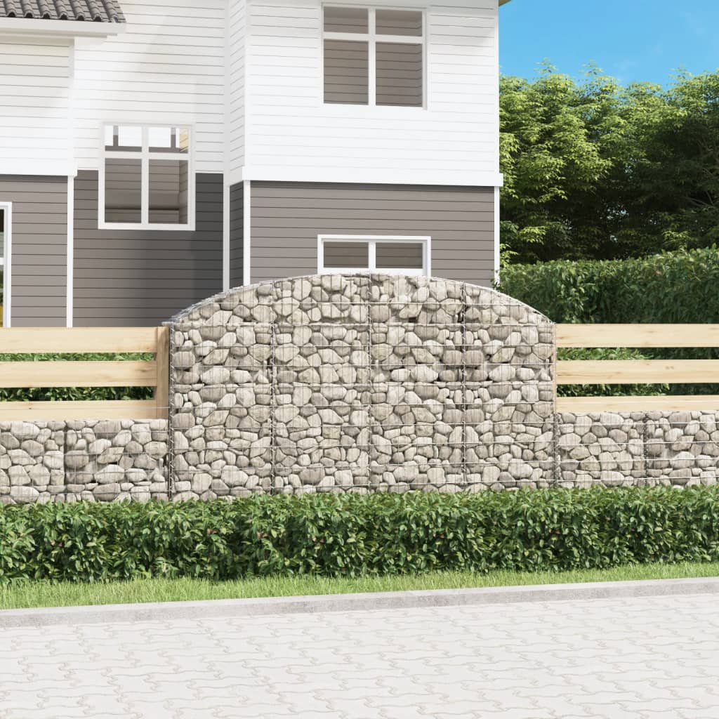 Arched Gabion Basket 200x30x120/140 cm Galvanised Iron