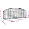 Arched Gabion Basket 78.7"x19.7"x23.6"/31.5" Galvanized Iron