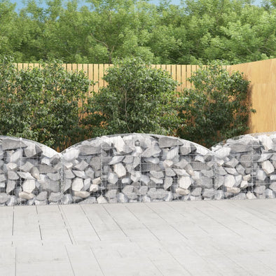 Arched Gabion Basket 78.7"x19.7"x23.6"/31.5" Galvanized Iron