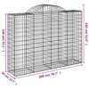 Arched Gabion Basket 78.7"x19.7"x55.1"/63" Galvanized Iron