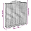Arched Gabion Basket 200x50x200/220 cm Galvanised Iron