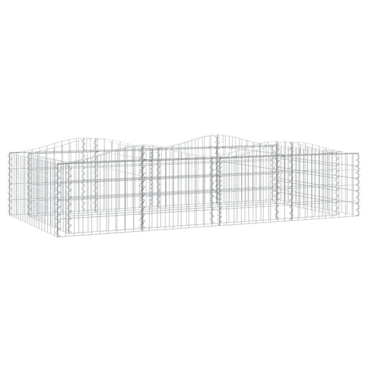 Arched Gabion Raised Bed 200x100x50 cm Galvanised Iron