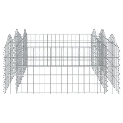 Arched Gabion Raised Bed 200x100x50 cm Galvanised Iron