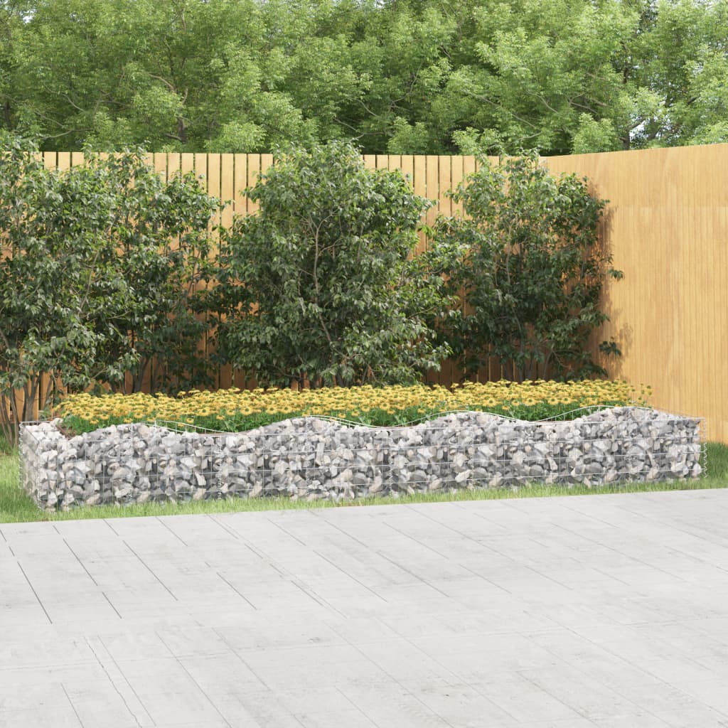 Arched Gabion Raised Bed 400x100x50 cm Galvanised Iron