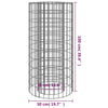 Gabion Fire Pit Ø 50 cm Galvanised Iron