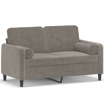 2-seater Sofa Light grey Velvet (100% polyester), metal, plywood