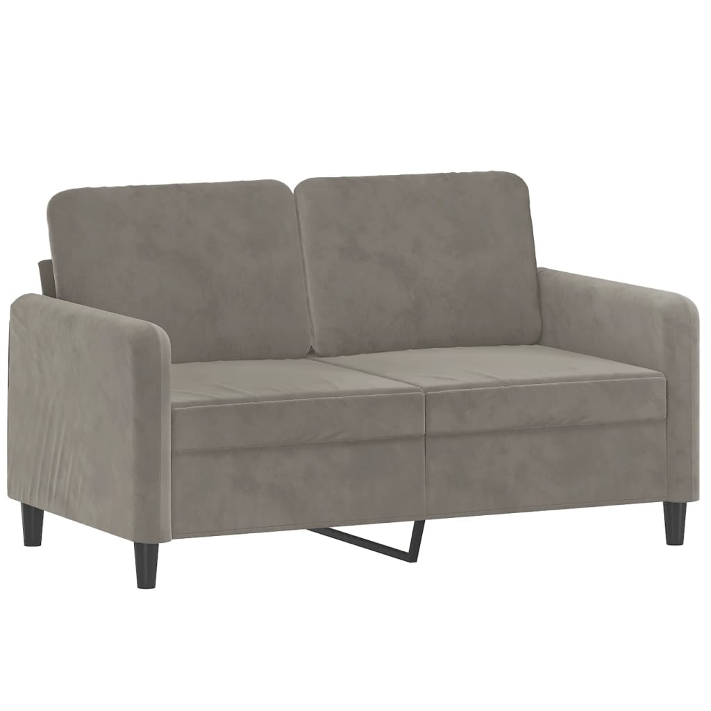 2-seater Sofa Light grey Velvet (100% polyester), metal, plywood
