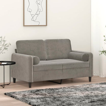2-seater Sofa Light grey Velvet (100% polyester), metal, plywood