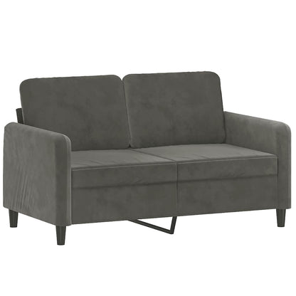 2-Seater Sofa with Pillows&Cushions Dark Gray 47.2" Velvet