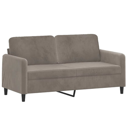 2-seater Sofa Light Grey Velvet (100% polyester), Metal, Plywood