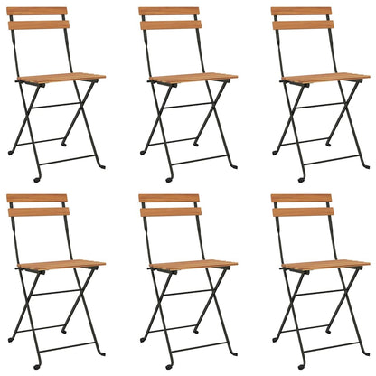 Folding Bistro Set | Natural wood and black