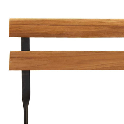 Folding Bistro Set | Natural wood and black