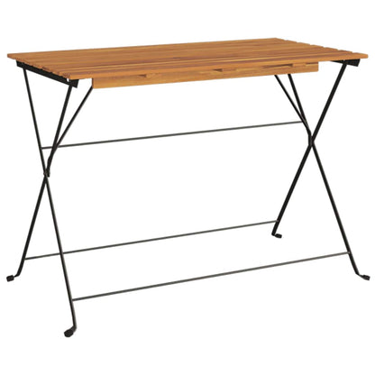 Folding Bistro Set | Natural wood and black