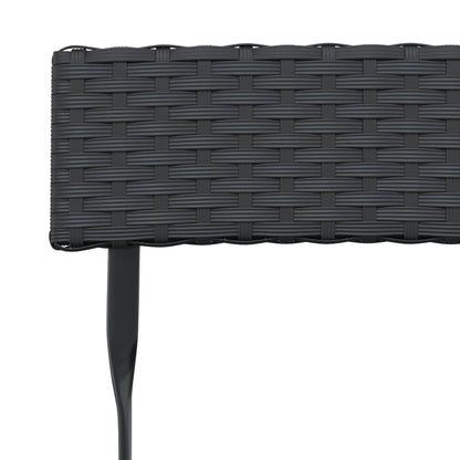 Folding Bistro Chair | Set of 6 | Black | PE rattan | Folding | Foldable