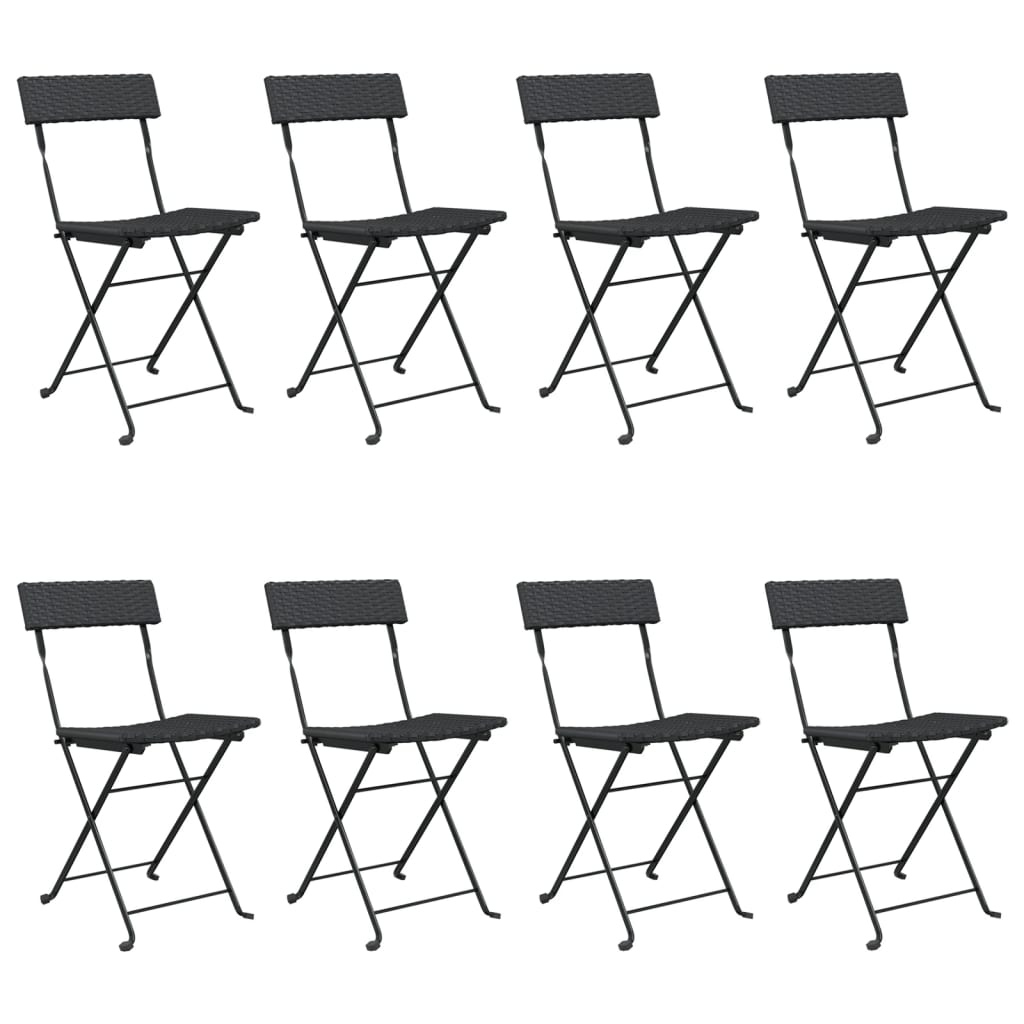 Folding Bistro Chair | Set of 8 | Black