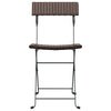 Folding Bistro Chairs 8 pcs Brown Poly Rattan and Steel