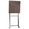 Folding Bistro Chairs 8 pcs Brown Poly Rattan and Steel