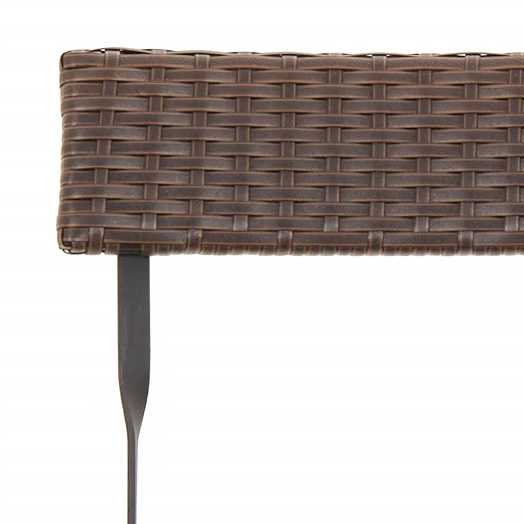 Folding Bistro Chair | Set of 8 | Brown | PE rattan, powder-coated steel