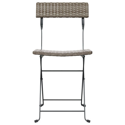 Folding Bistro Chair | Set of 4 | Grey | PE rattan | Standard | Foldable