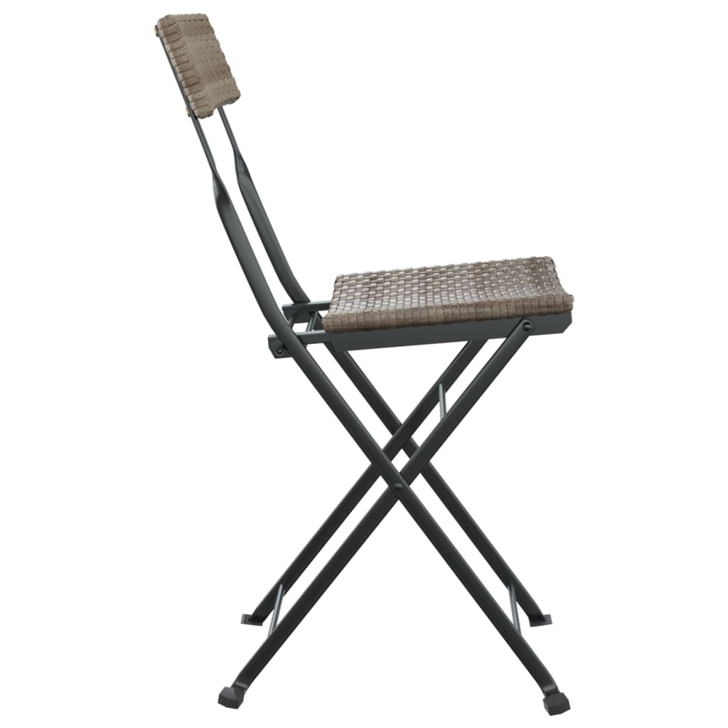 Folding Bistro Chair | Set of 4 | Grey | PE rattan | Standard | Foldable