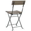 Folding Bistro Chairs 6 pcs Grey Poly Rattan and Steel