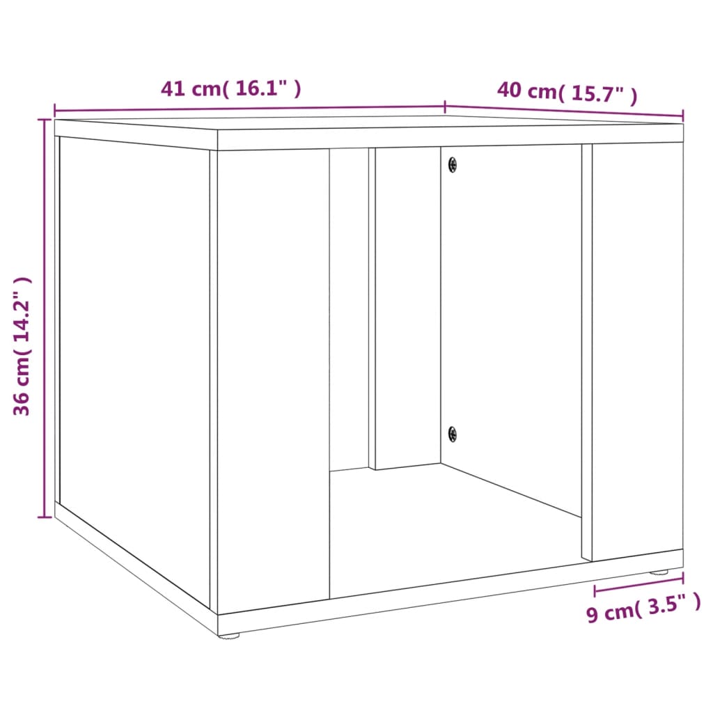Bedside Table Concrete Grey 41x40x36 cm Engineered Wood