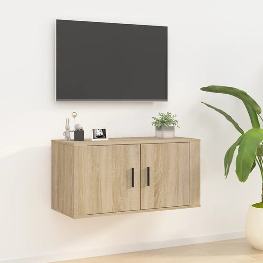 Wall Mounted TV Cabinet Sonoma Oak 80x34,5x40 cm