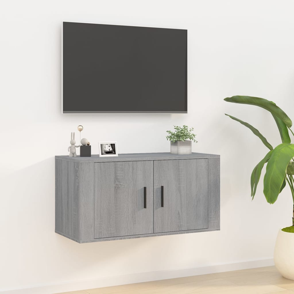 Wall Mounted TV Cabinet Grey Sonoma 80x34,5x40 cm