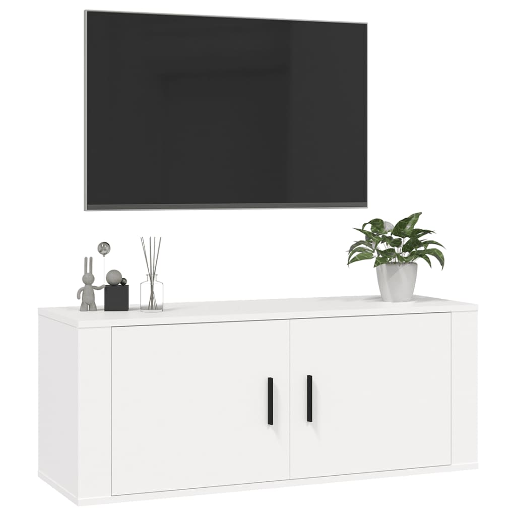 Wall Mounted TV Cabinet White 100x34,5x40 cm