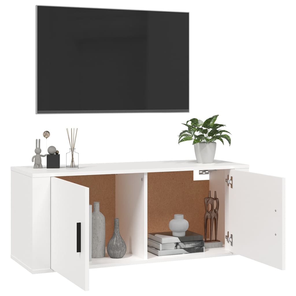 Wall Mounted TV Cabinet White 100x34,5x40 cm