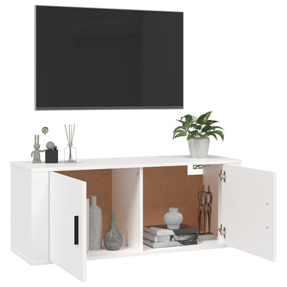 Wall Mounted TV Cabinet White 100x34,5x40 cm