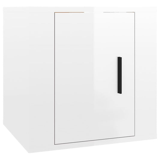 Wall Mounted TV Cabinet High Gloss White 40x34,5x40 cm
