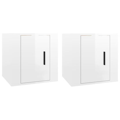 2 Piece Wall-mounted TV Cabinet Set High Gloss White 40x34,5x40 cm
