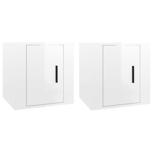2 Piece Wall-mounted TV Cabinet Set High Gloss White 40x34,5x40 cm